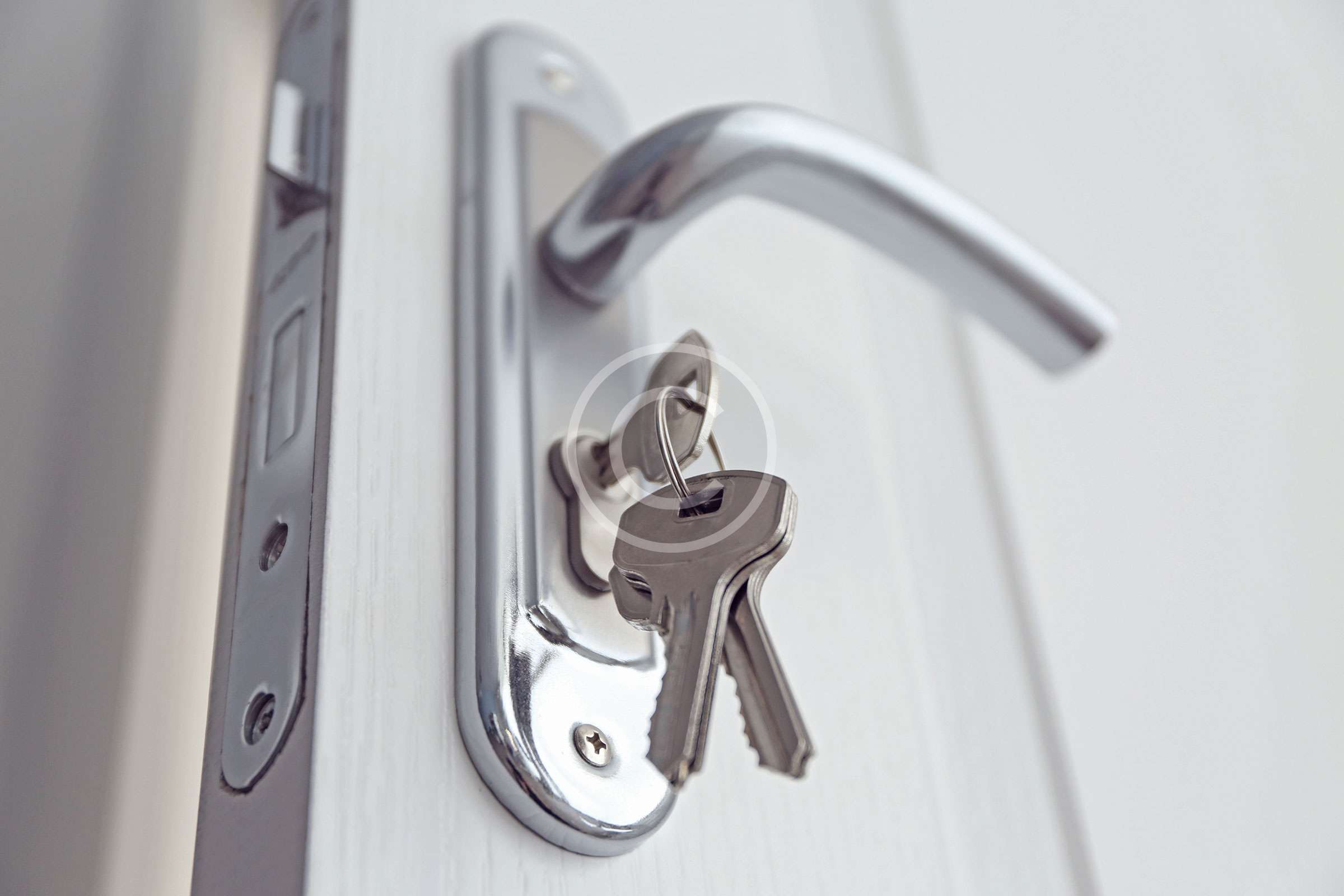 Keys Hanging In Door Lock